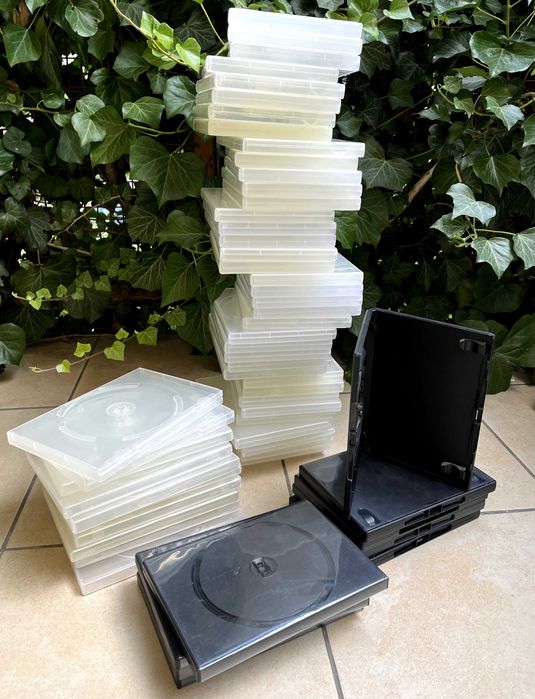 57 Pudełek na płyty DVD/CD puste - na jedną lub dwie płyty