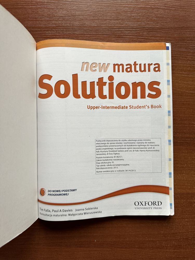 New Matura Solutions podręcznik do języka angielskiego Oxford