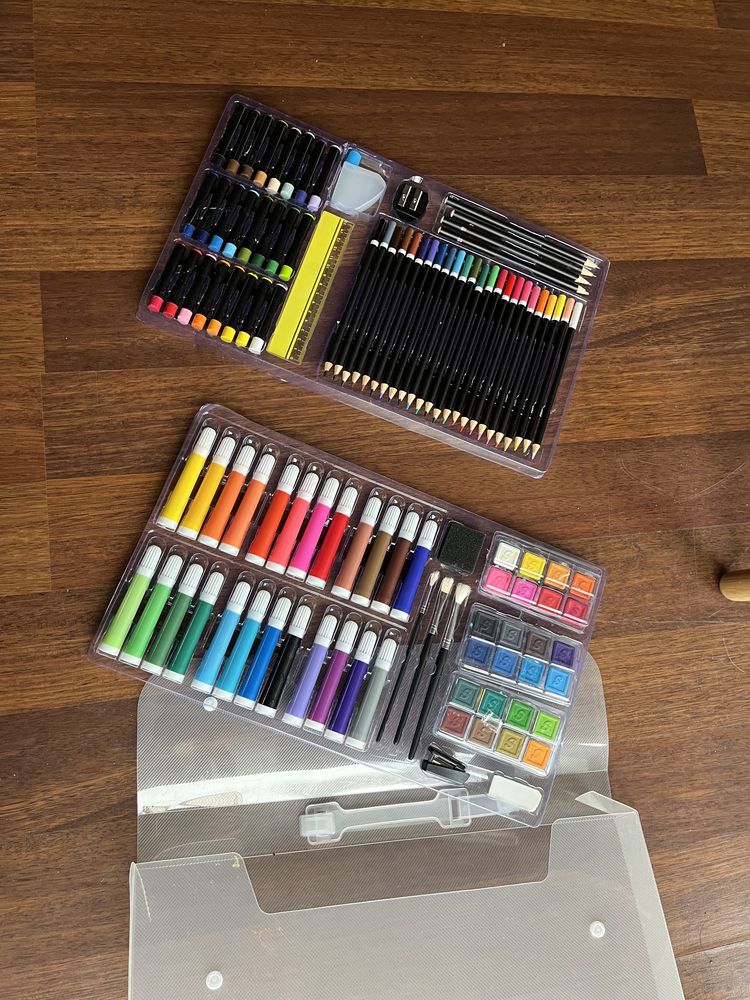 Zestaw kreatywny dla dzieci kredki farby