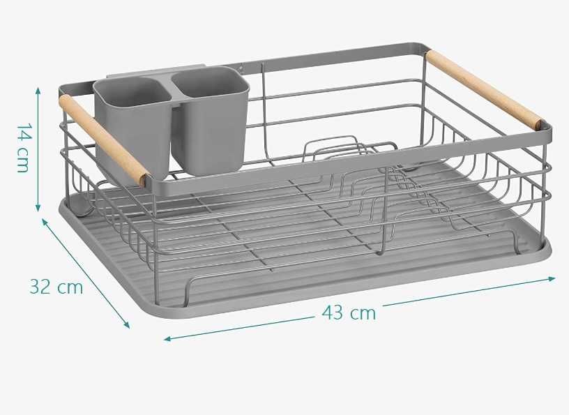 Suszarka do naczyń szara stojąca ociekacz duża