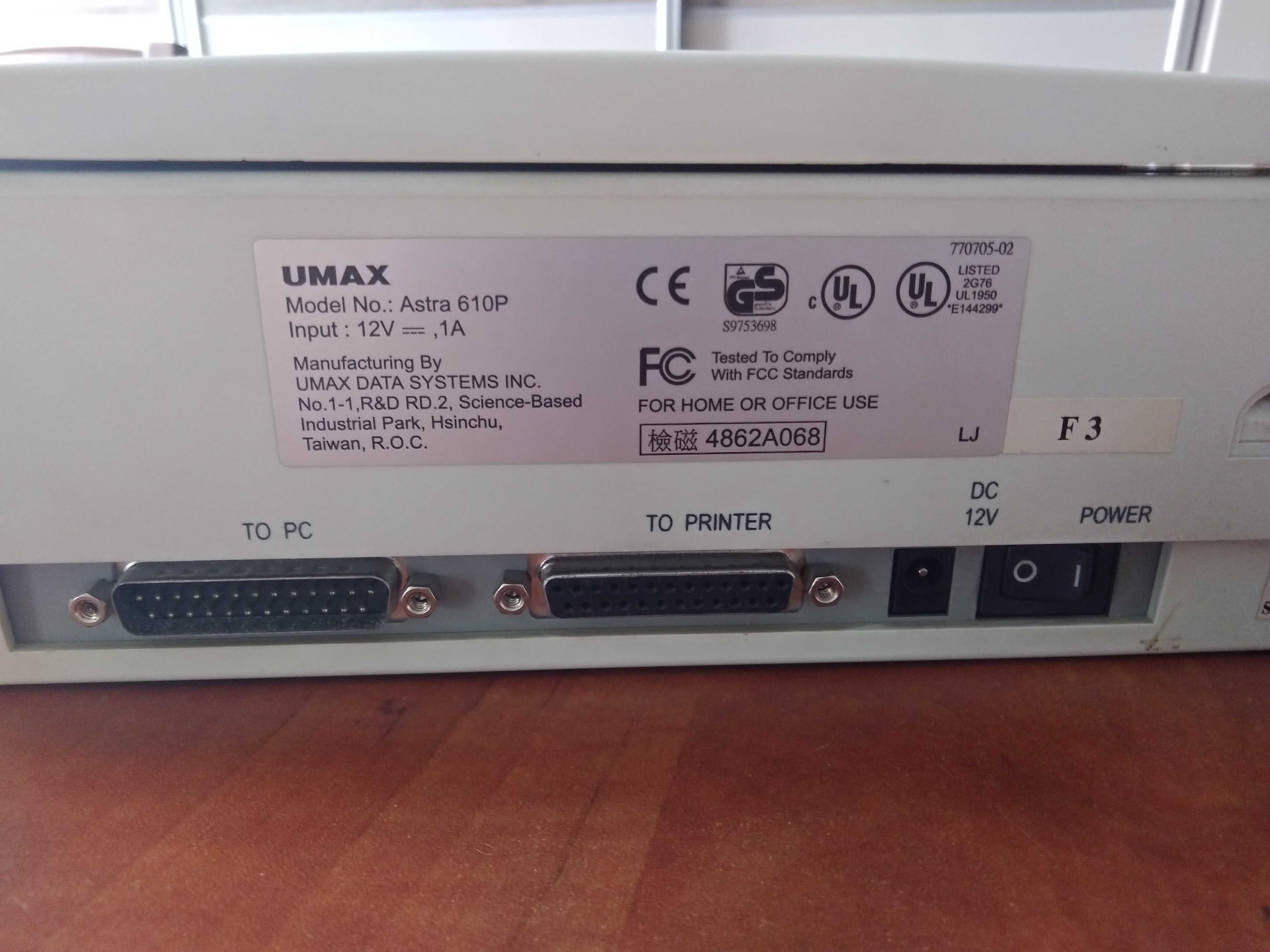 Skaner płaski UMAX Astra 610 P