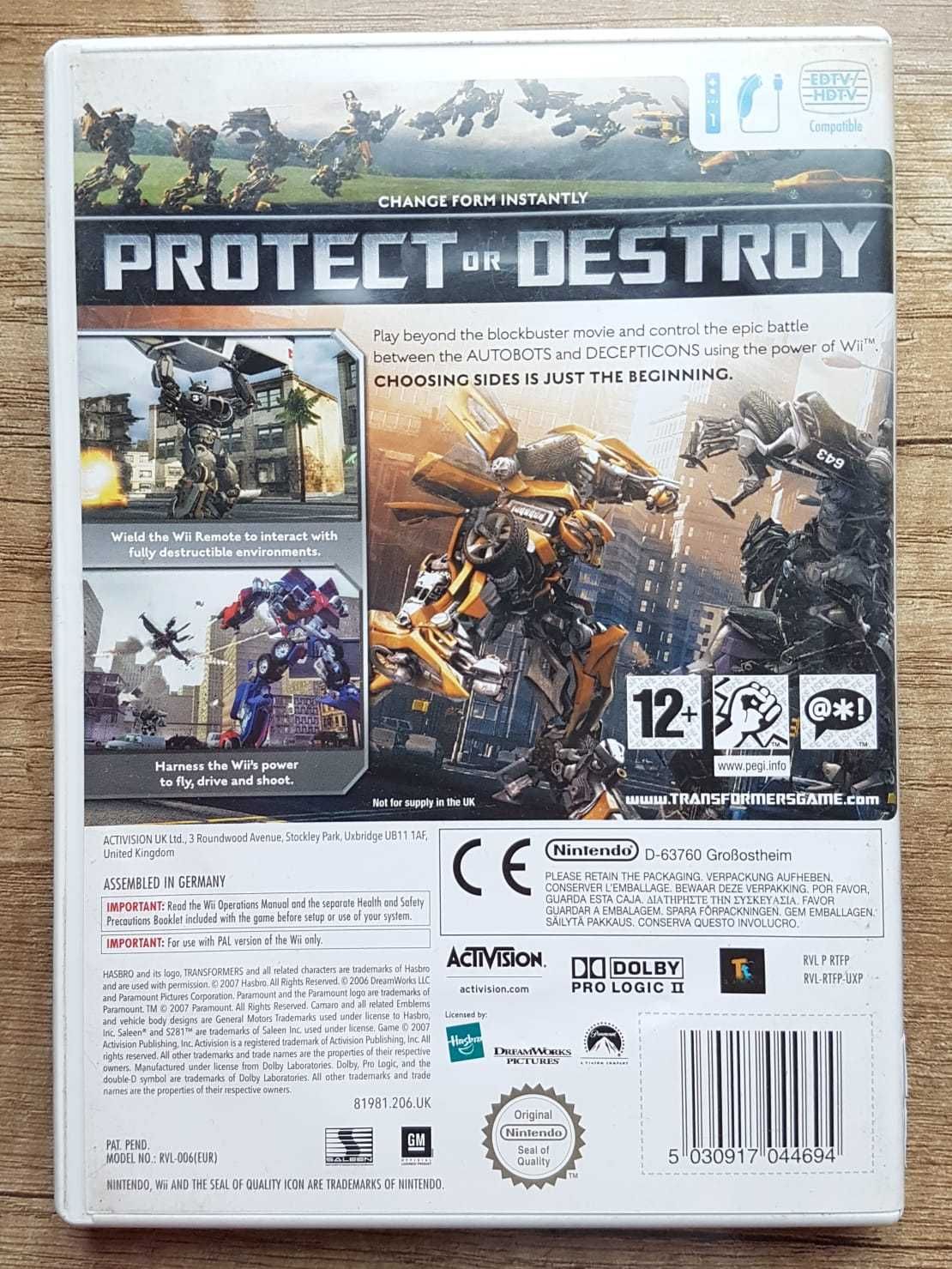 Transformers Game gra prezent Nintendo Wii