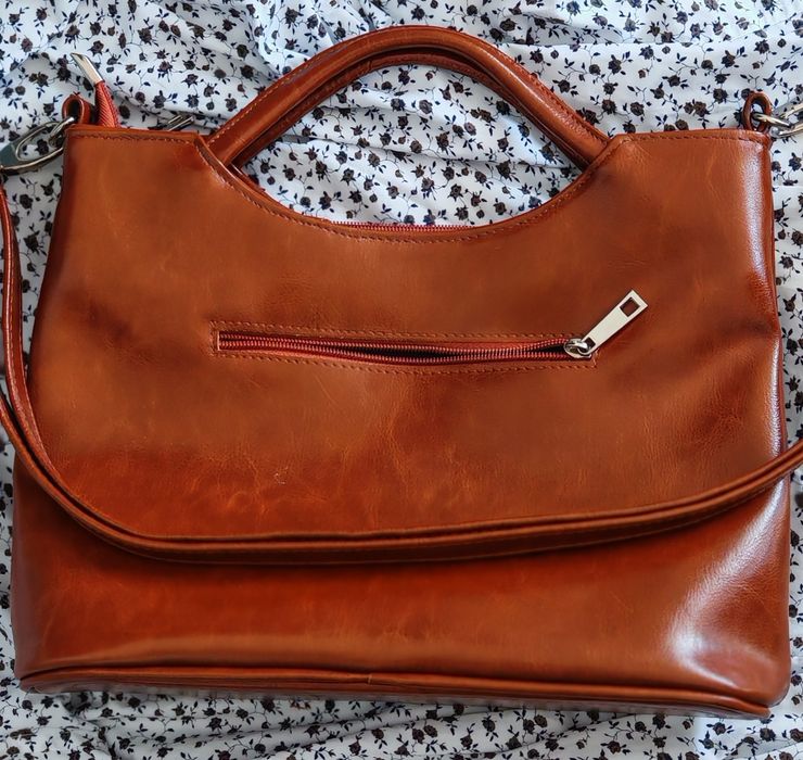 Torebka skórzana damska aktówka DAN-A T105 camel