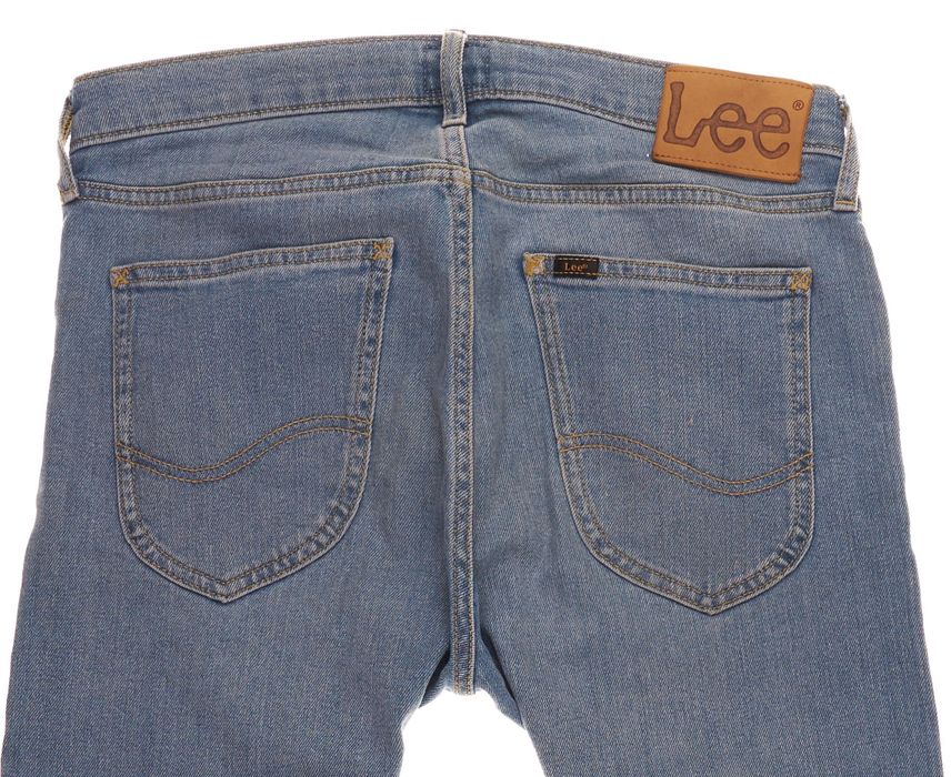 Spodnie Lee Luke Slim Tapered W30 L32 Męskie Light Blue Zip Fly