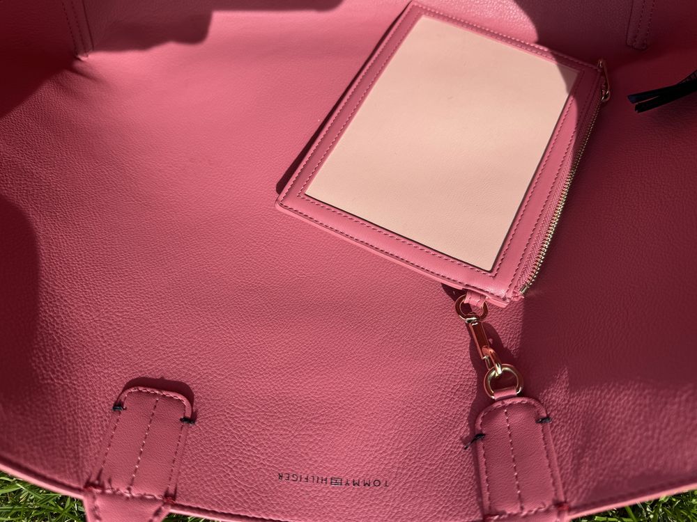 Torba shopper Tommy Hilfiger dwustronna z kieszonka na magnes