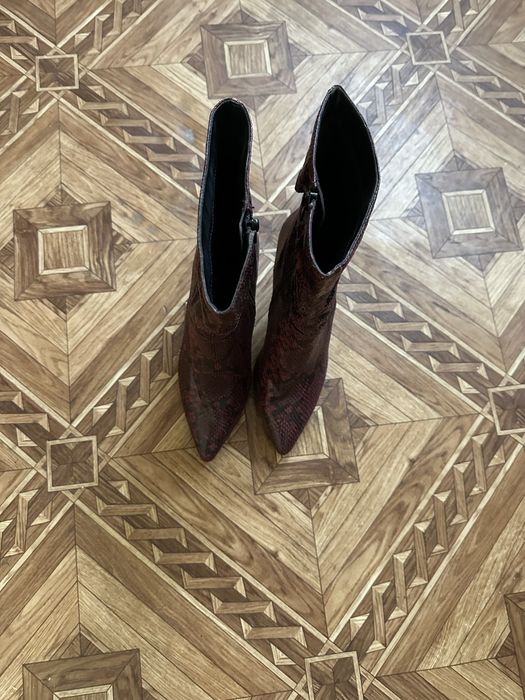 Ботильоны змеиный принт ботильйони зміїний принт червоні 36 37