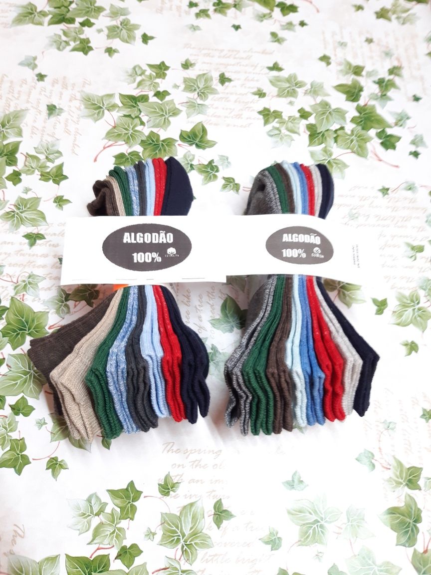 NOVAS! Meias, 16 pares em algodão 100%