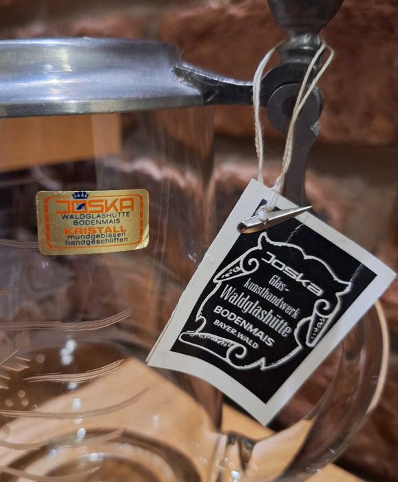 Szklany kufel z pokrywą Joska Glaskunsthandwerk