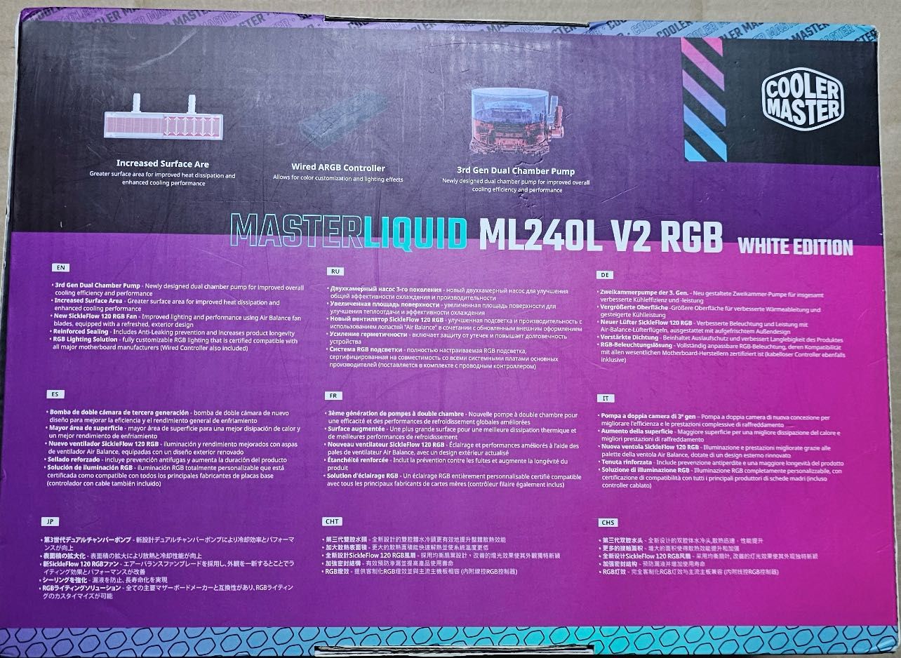 Chłodzenie wodne CoolerMaster MasterLiquid ML240L RGB V2 White Edition