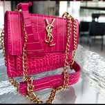 Mała kopertówka YSL snake skin wizytówka złoty łańcuszek na ramię