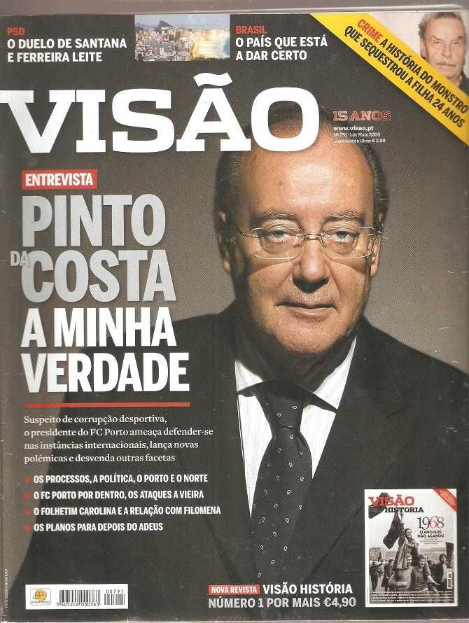 Pinto da Costa em capa e conteúdos revista de 2008