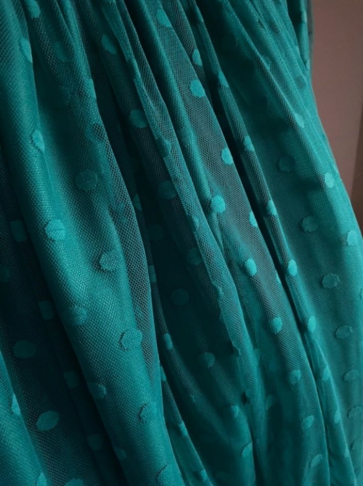 Spódnica tiulowa MIDI rozkloszowana 36/38 S/M Groszki Kropki Vintage