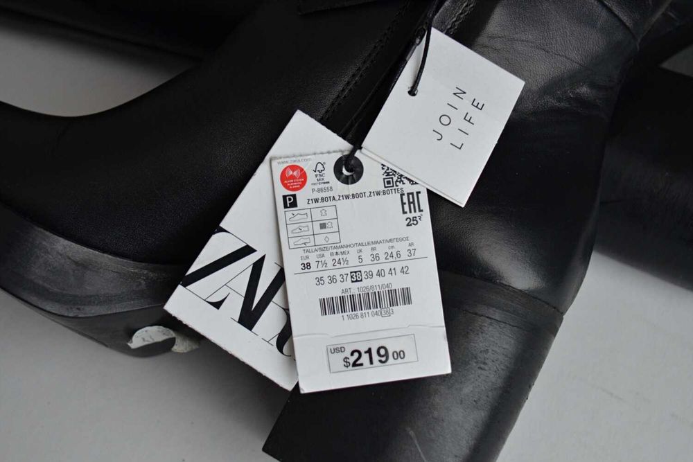 ZGRABNE kozaki ZARA na praktycznej platformie i wygodnym obcasie 38