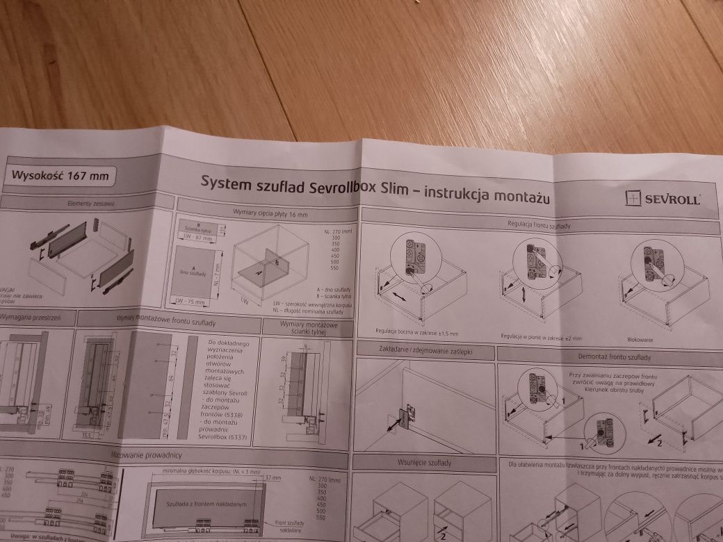 Szuflada Sevroll slim box 550, cichy domyk