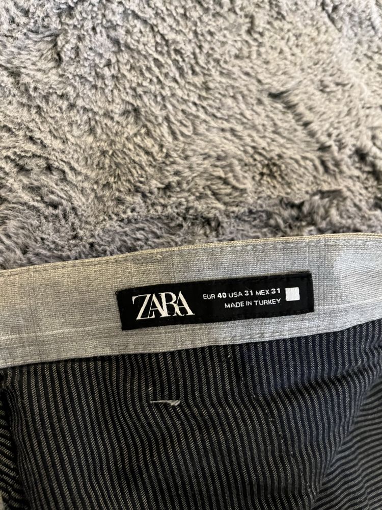 Spodnie męskie Zara szare kratka roz 40 L