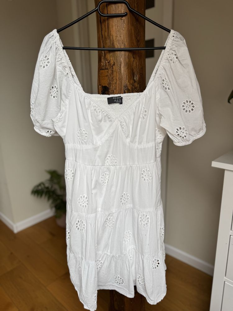 Biała azurowa sukienka Primark 42 L/XL