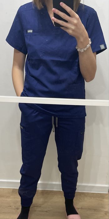 Komplet medyczny mundurek niebieski scrubs