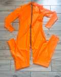 866/ ODRĘKI L pomarańczowy orange kombinezon catsuit latex CHLOROWANY