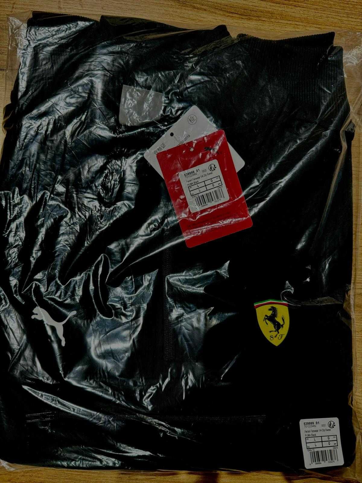 Bluza męska 1/4 Zip Black Ferrari puma F1 2024