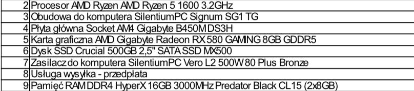 Komputer -PC RX580 8GB, Ryzen 5