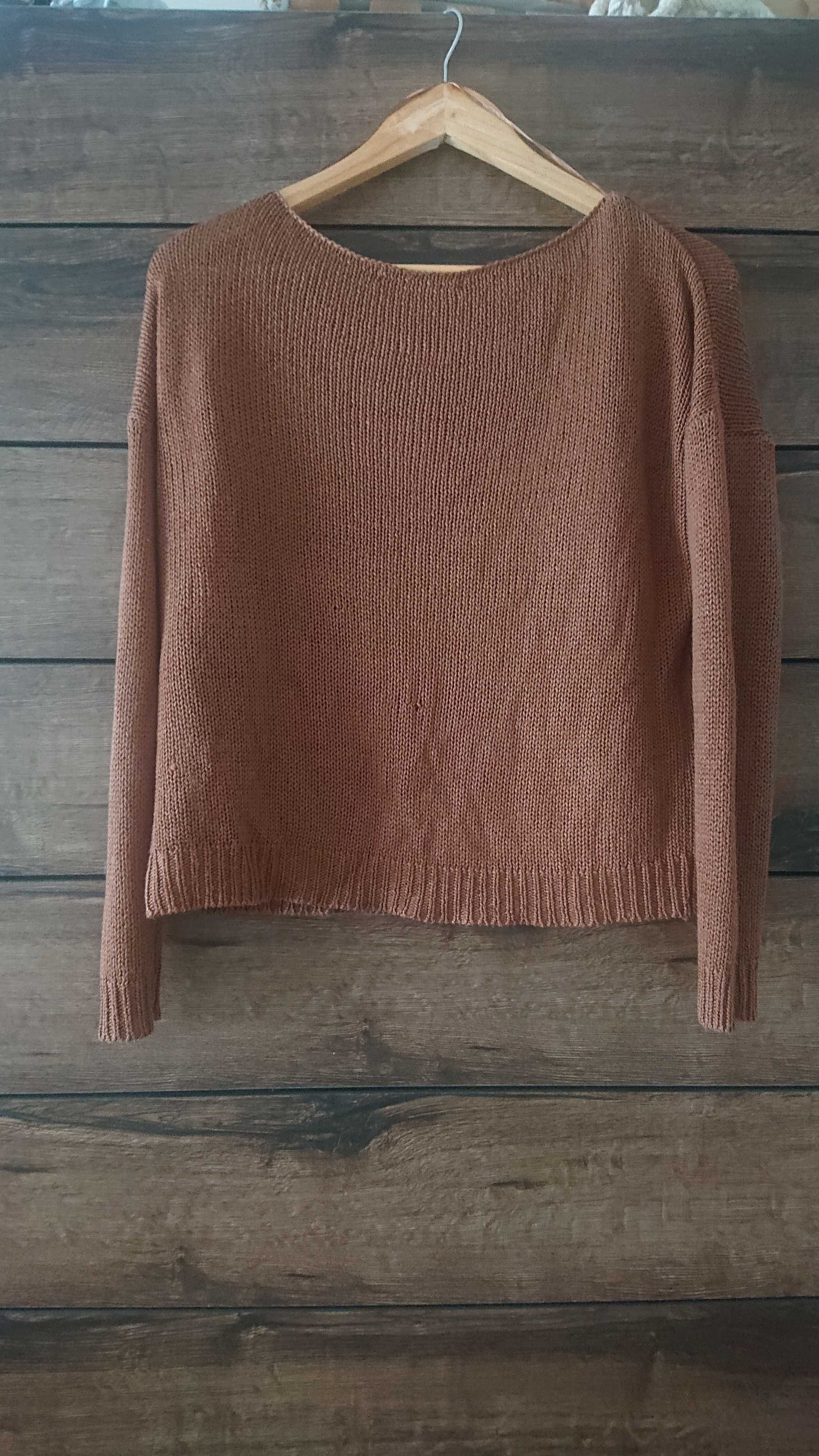 Czekoladowy/brązowy sweter/sweterek
