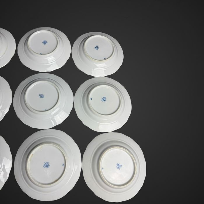 Małe talerzyki deserowe wzór cebulowy SAXE XIX w jak miśnia B4/113022