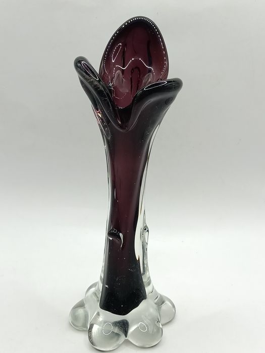 Wazon ametystów fioletowy z sękami szkło artystyczne