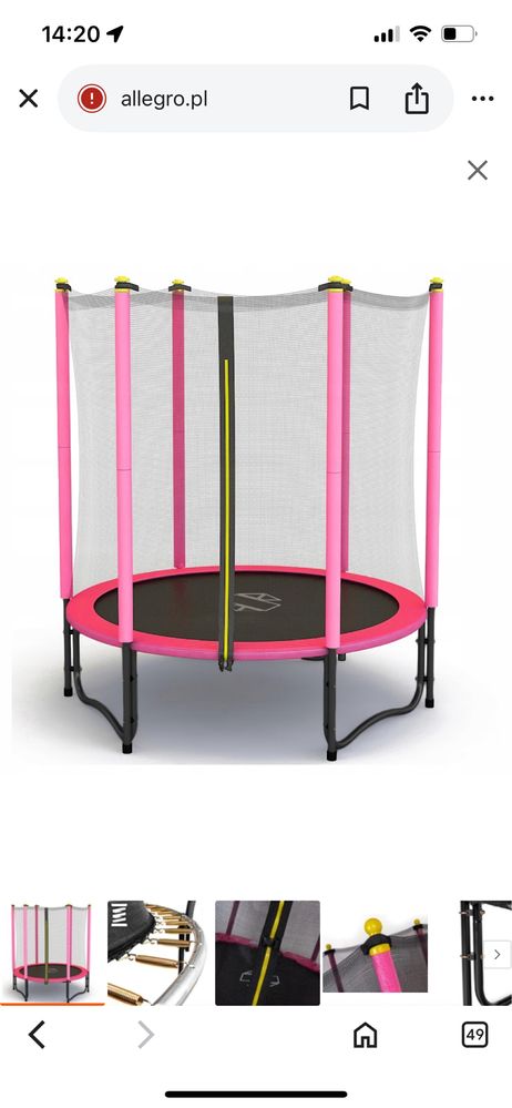 Trampolina rozowa 140 jak nowa