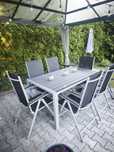 Meble ogrodowe aluminiowe - zestaw 6+1
