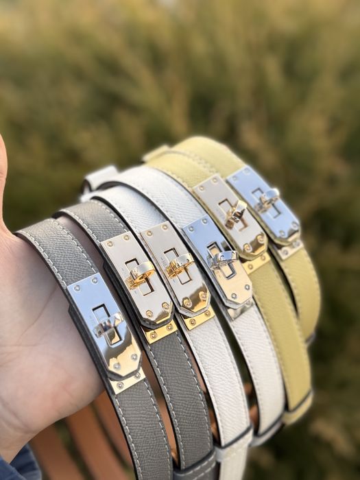 Жіночий тонкий ремінь з замочком в стилі hermes