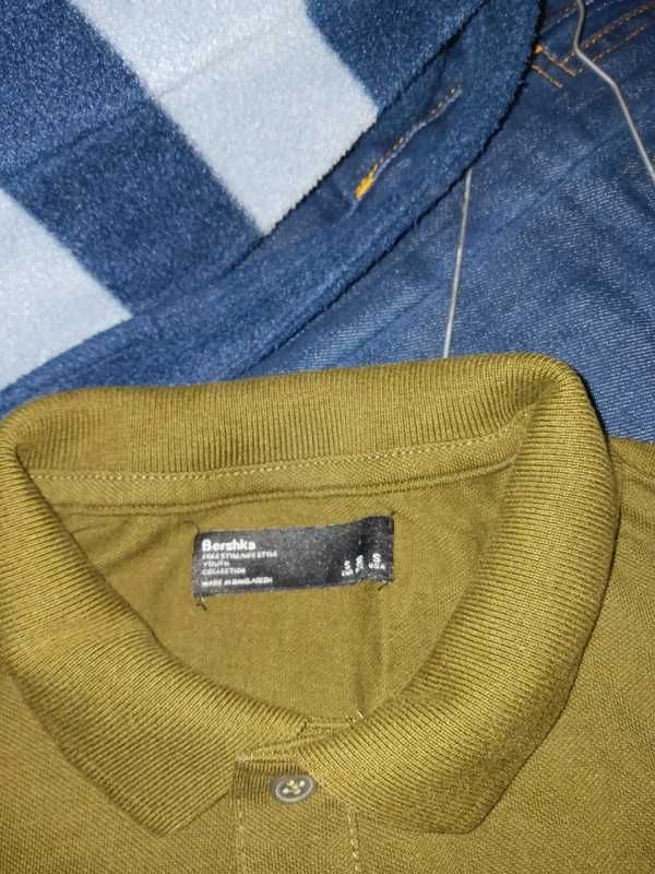 Polo S verde Bershka