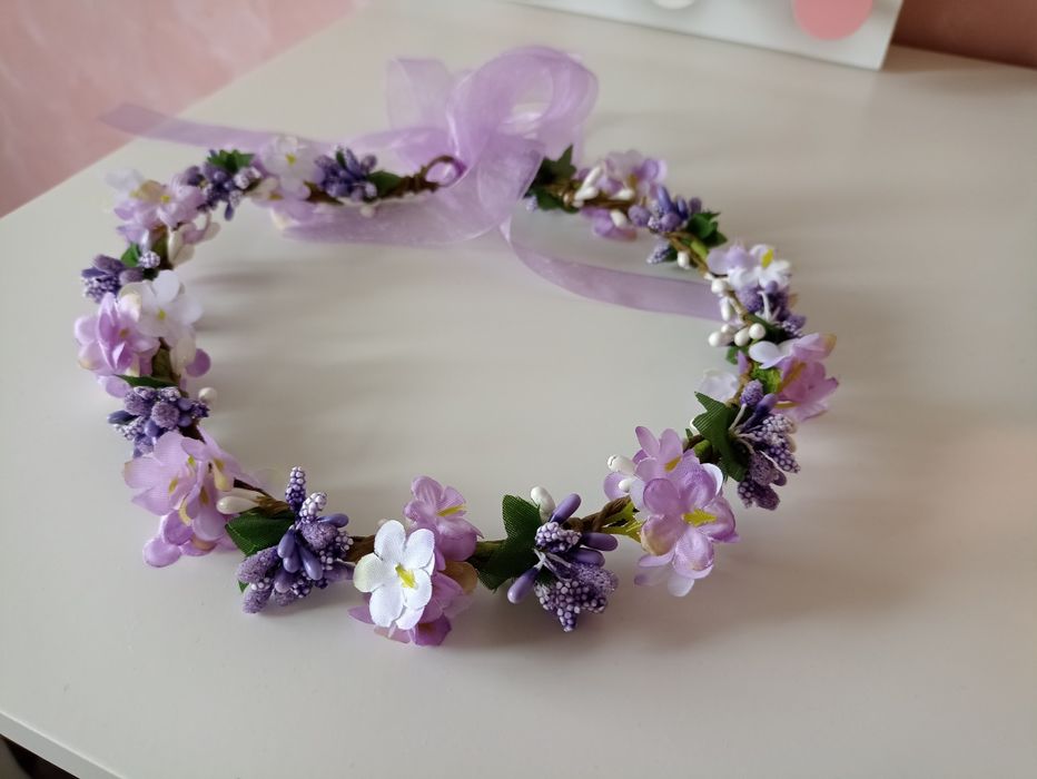 Suknia do sesji ciążowej plus wianek