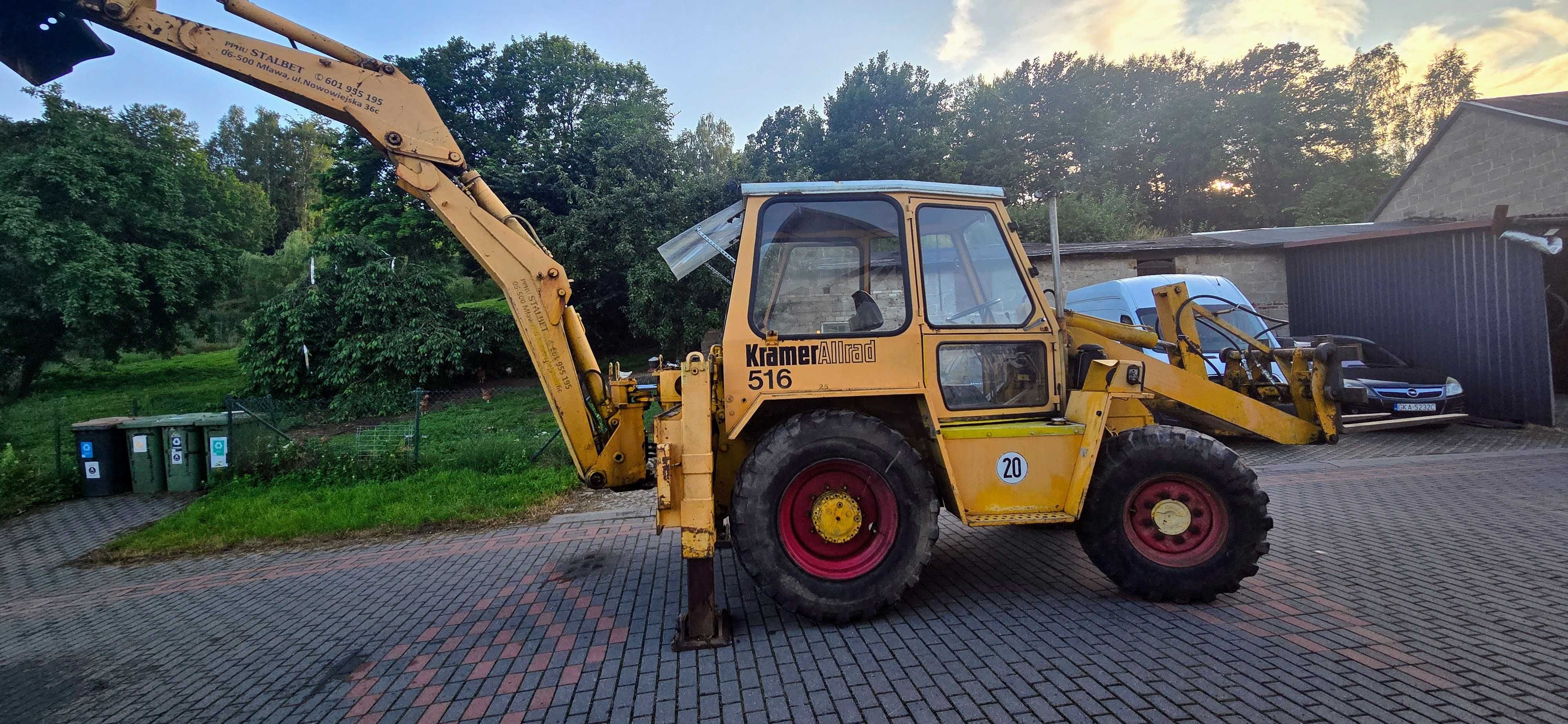koparko ładowarka Kramer 516 4x4  krokodyl, OC, faktura, komplet łyżek