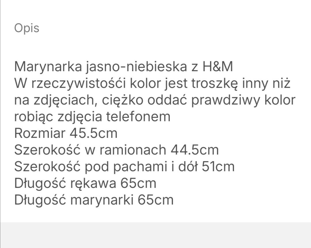 Marynarka z H&M.