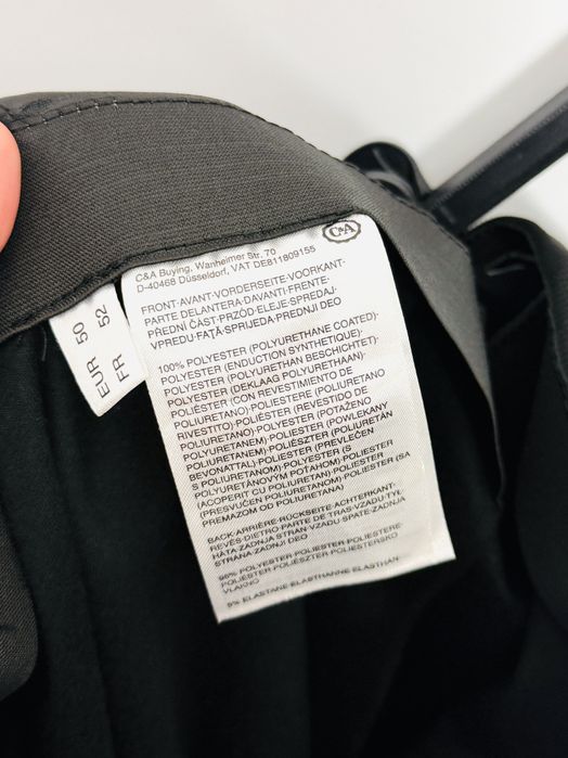 Legginsy z eko skóry i materiału w prążki 5XL 50 C&A