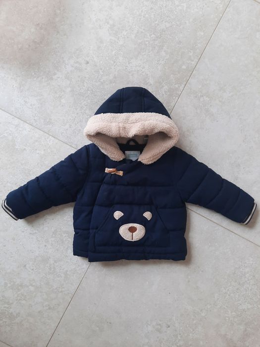 Kurtka zimowa Okaidi granatowa z misiem
