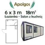 Kontener mieszkalny 3 x 6 Łazienka Kuchnia Salon Ocieplony JAKOŚĆ