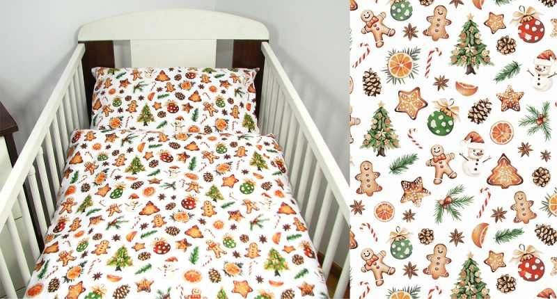 Nowa pościel dziecięca 90x120 cm z motywem świątecznym, zimowym
