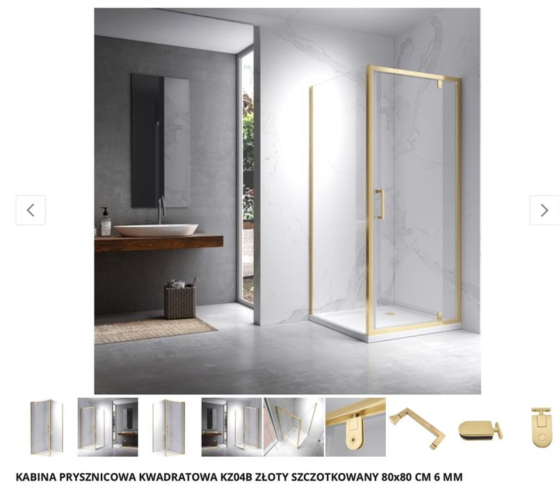 kabina prysznicowa złota 80x80