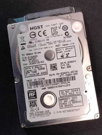 Dysk 2.5" HGST 320GB SATA III 7200rpm