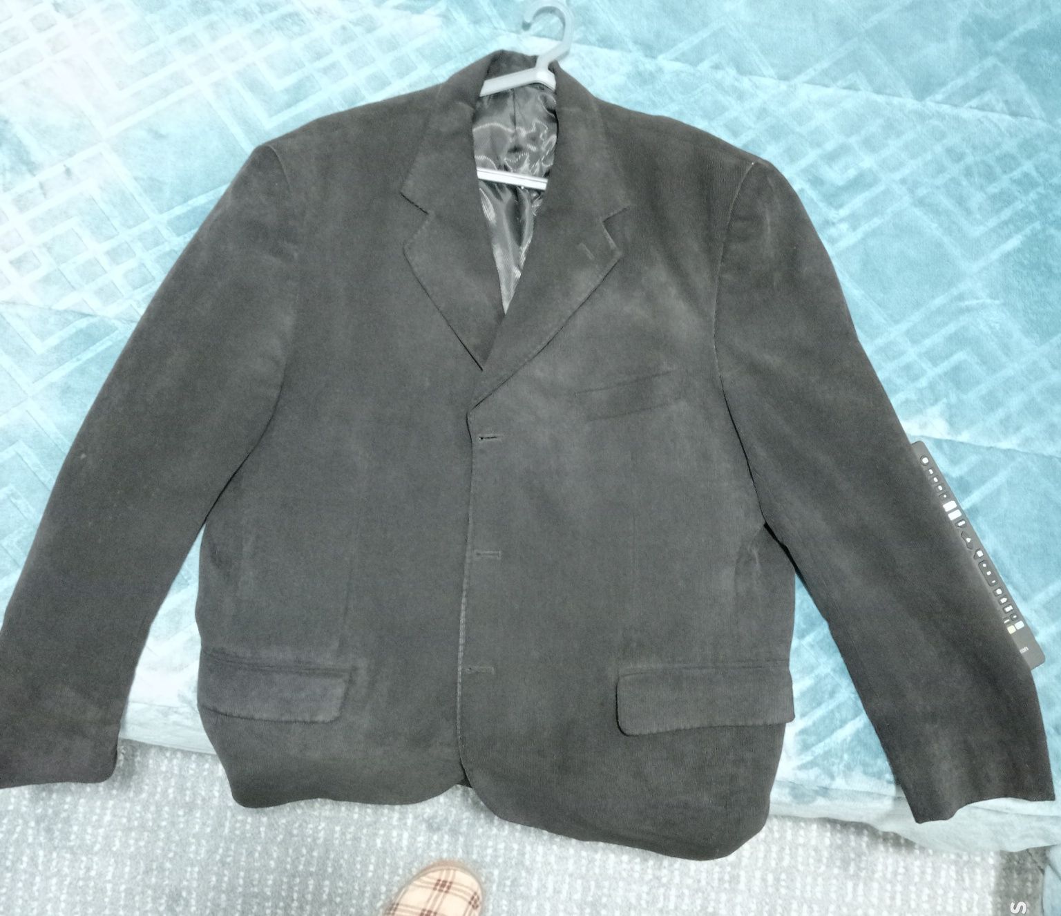 Blazer de bombazina preto