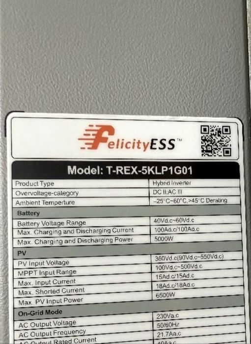 Гібридний інвертор Felicity T-REX-5KLP1G01