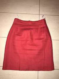 Czerwona lniana spódnica Gabriela benelli, rozmiar 40.