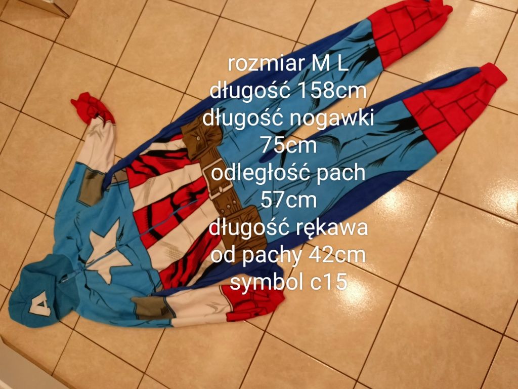 Kostium strój przebranie na bal Avengers kapitan Ameryka M L