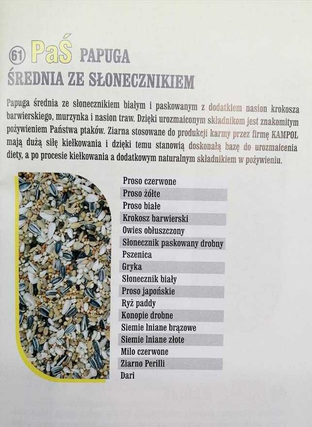Karma dla papugi średniej, mieszanka pełnowartościowa, 10kg
