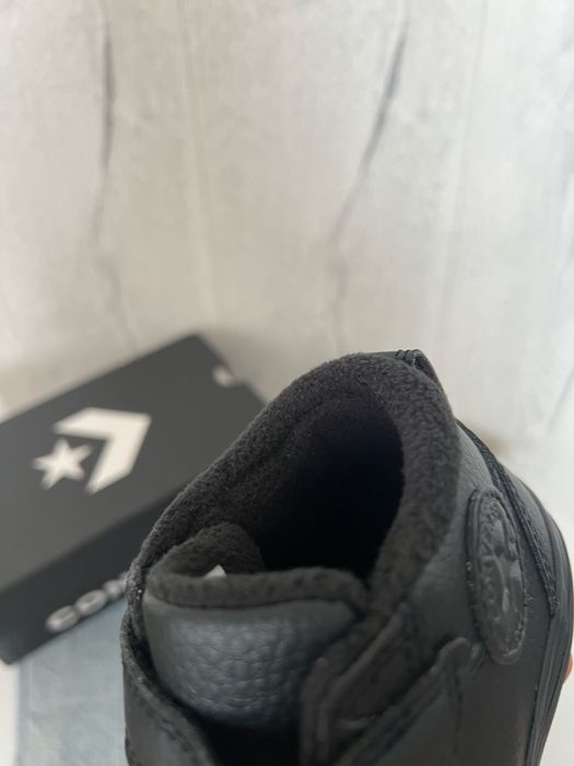 Утеплені хайтопи Converse 26 рр, 16,5-17 см шкіряні чорні на фліс кеди