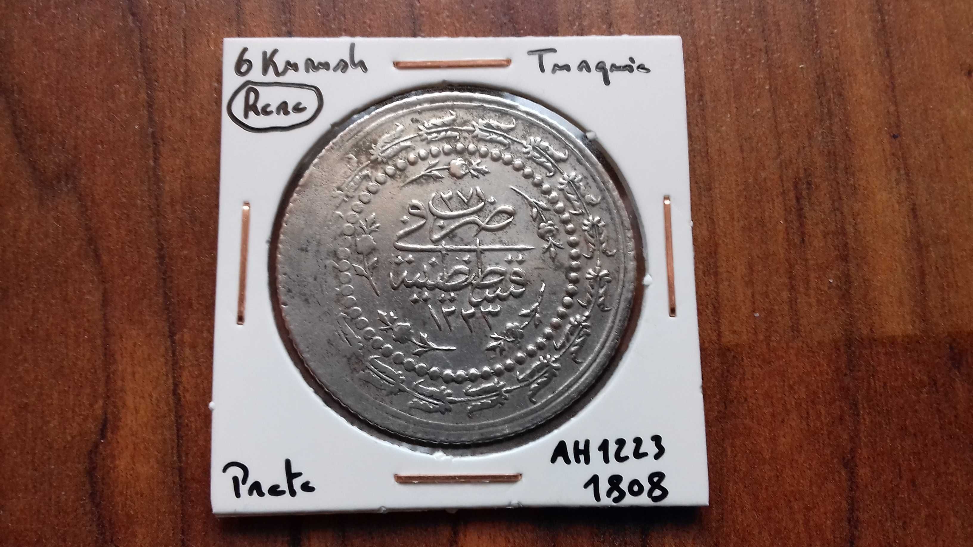 Moeda 6 Kurush Turquia 1808 - Rara