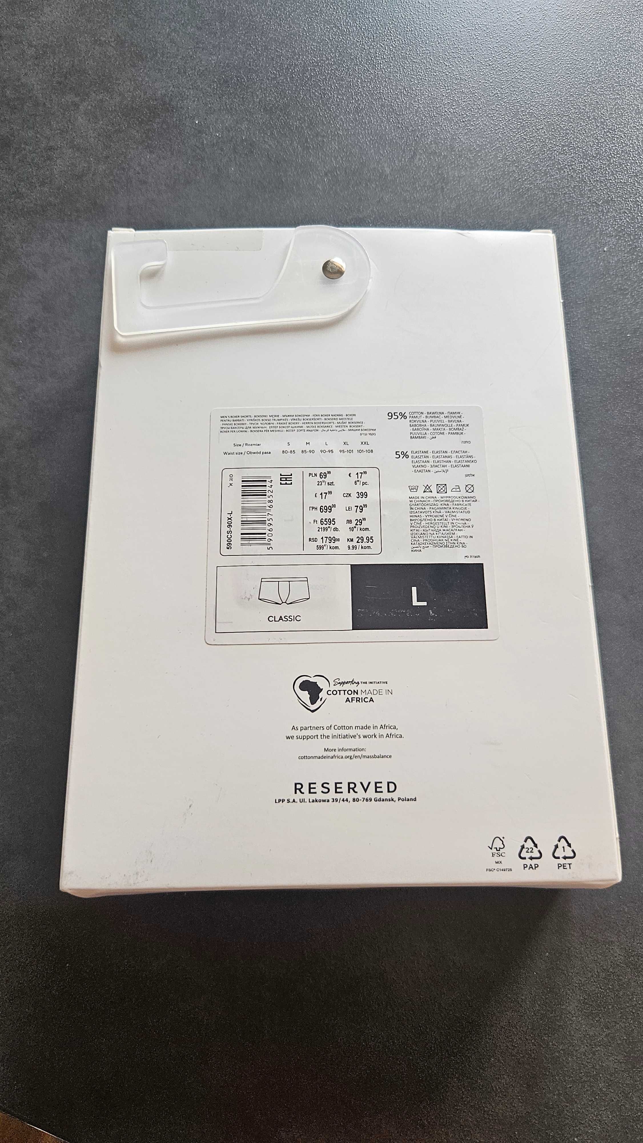 Bokserki Reserved Classic, rozm. L
