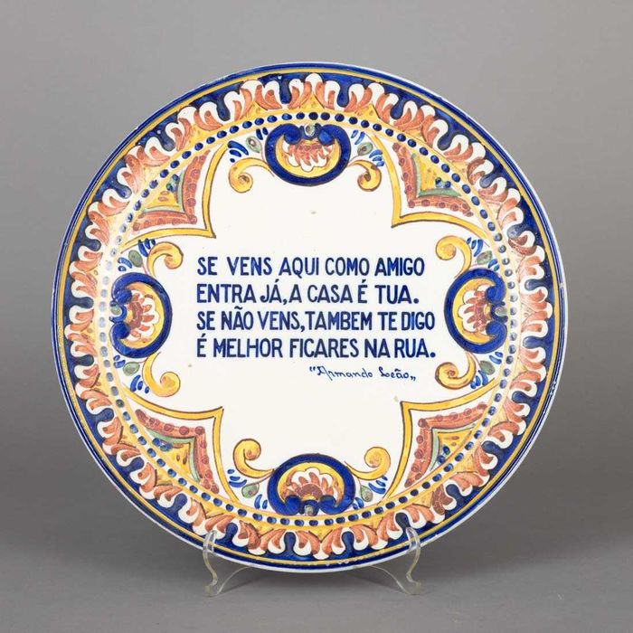 Prato Falante em Faiança Fabrico do Cavaco