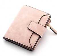 Elegancki portfel z eko skóry różowy
